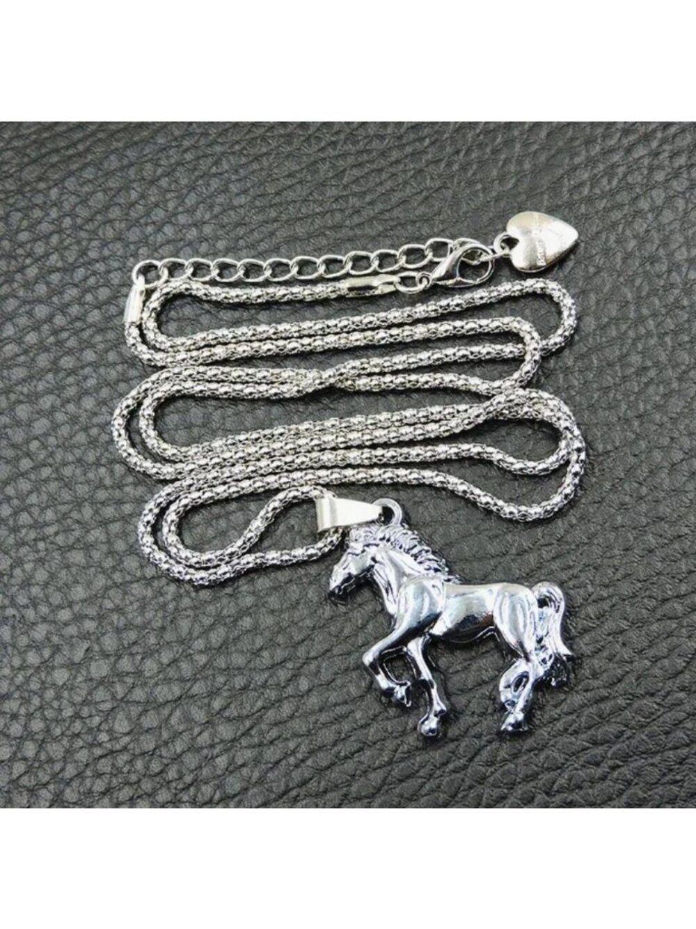 Betsey Johnson Necklace Silver Tone Horse Pendant